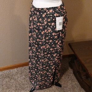Vintage Floral Split Side Skirt